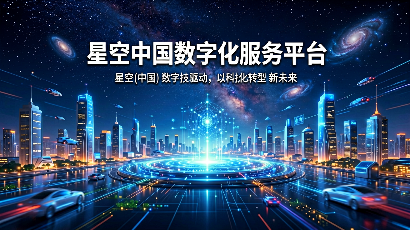 星空中国数字化服务平台科技感背景图